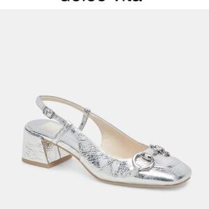 Dolce Vita Melli Slingback Silver Heels